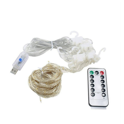LED Curtain Lights with Hooks (3x3 m, 300 LEDs)
