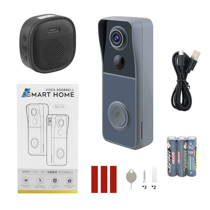 Smart Home Video doorbell J9 Wifi Full HD1080P Full HD
Weather Proof Housing
AI Humanoid Motion Detection
Siren Alarm Built-in
100% Wire-Free
Introducing the Smart Home Video Doorbell J9! This wifi-enabled