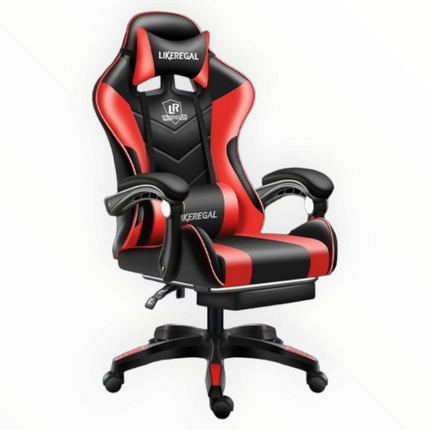 Gaming Chair with footrestComfortable Office Gaming Chair - White & BlackChair Seat Height 48cmComplete chair height 126cm Gaming ChairGaming Chair Seat width 45CM without arms with arms