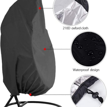 Garden Hanging Egg Chair CoverEgg chair cover: Protect your hanging egg chair with a waterproof cover.
Protection: Made of 210D woven polyester material, this cover is strong, waterproof and UV-r