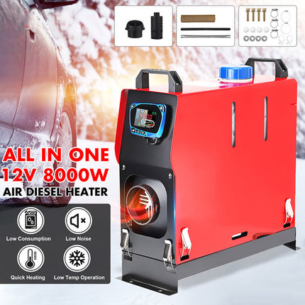 Diesel air heater 8kw 12vDiesel air heater 8kw 12v camper motorhome boat
Description
8KW Diesel Air Heater 12V Diesel Diesel Air Heater Parking Heater with LCD Thermostat Monitor and Remote