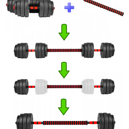 40KG Adjustable Dumbbell and Barbell Set