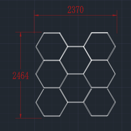 HEXAGON LED RGB OR WHITE LIGHTS WITH FRAME CAR GARAGE WORKSHOP GYM SALON SHOWROOM