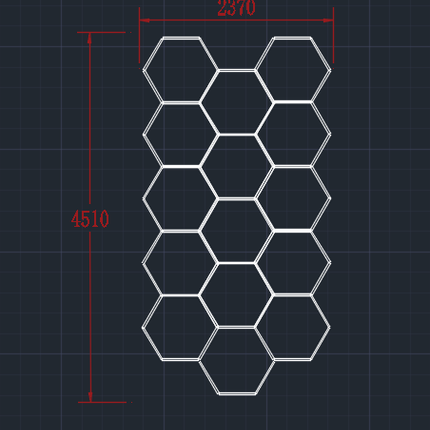 HEXAGON LED RGB OR WHITE LIGHTS WITH FRAME CAR GARAGE WORKSHOP GYM SALON SHOWROOM