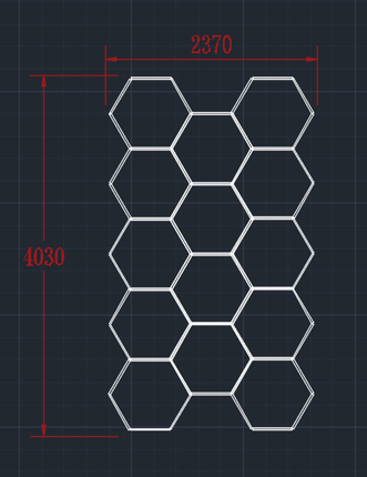 HEXAGON LED RGB OR WHITE LIGHTS WITH FRAME CAR GARAGE WORKSHOP GYM SALON SHOWROOM