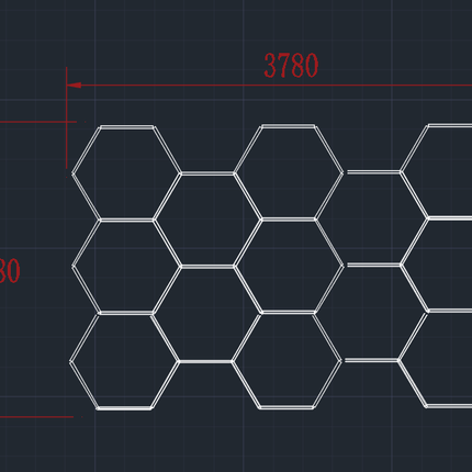 HEXAGON LED RGB OR WHITE LIGHTS WITH FRAME CAR GARAGE WORKSHOP GYM SALON SHOWROOM