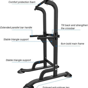 Pull Up Bar Fitness TrainingHeavy-duty metal frame, main support widened, splayed anti eversion base, which ensures stability and durability. Multi gear regulation, could adjust the height as y