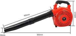 Leaf BlowerHandheld Petrol Leaf Blower,2-Stroke Engine,High Air-Cooled,Horizontal Bar,Fuel Tank Capacity 0.9L
 
The gasoline blower must use mixed fuel. The mixing ratio of gas