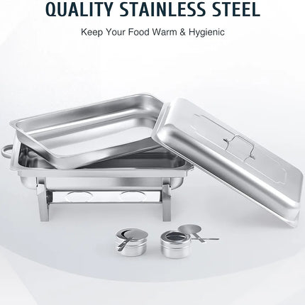 Chafing Dishes 11LitersBrand new!!!
Chafing Dish Set Food Warmer Buffet  Catering Stainless Steel
Available in single, double, triple
 Included: 
Dish 
Dish Stand 
Heating bowl capacity to
