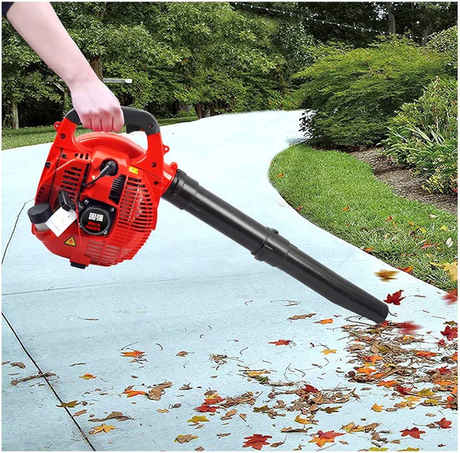 Leaf BlowerHandheld Petrol Leaf Blower,2-Stroke Engine,High Air-Cooled,Horizontal Bar,Fuel Tank Capacity 0.9L
 
The gasoline blower must use mixed fuel. The mixing ratio of gas