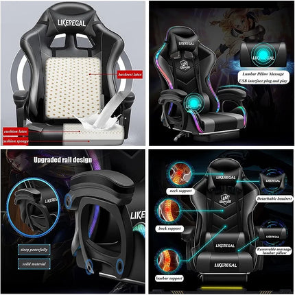 Gaming Chair with Speaker and RGB LedPlease note this on pre order, We expecting to arrive on 9th-11th of December. So it will be posted 12th(Tuesday) or 13th(Wednesday) of December.  
 
 
The gamer cha