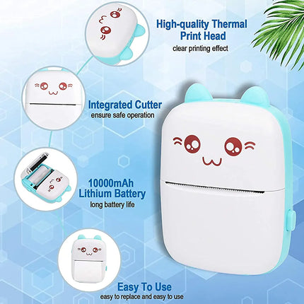 Mini Thermal Photo PrinterMultifunctional thermal printer mini portable printer can not only directly print label To do lists, but also print small pictures, memos, tables, menu patterns, fru