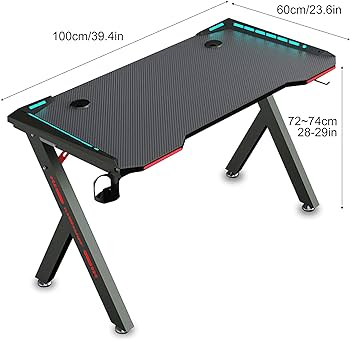 Ergonomic Desk & RGB LED Gaming Chair - Ultimate Gamer's Workstation Gaming Combo Set