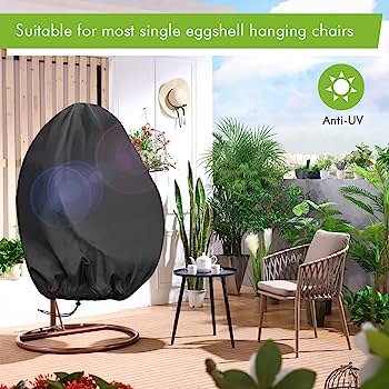 Garden Hanging Egg Chair CoverEgg chair cover: Protect your hanging egg chair with a waterproof cover.
Protection: Made of 210D woven polyester material, this cover is strong, waterproof and UV-r