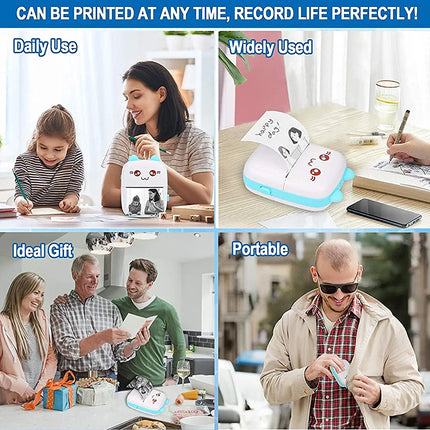 Mini Thermal Photo PrinterMultifunctional thermal printer mini portable printer can not only directly print label To do lists, but also print small pictures, memos, tables, menu patterns, fru