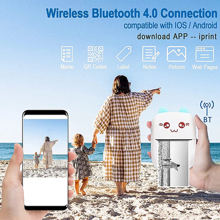 Mini Thermal Photo PrinterMultifunctional thermal printer mini portable printer can not only directly print label To do lists, but also print small pictures, memos, tables, menu patterns, fru
