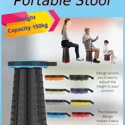 Telescopic Stool for Adults and Kids 
Telescoping Stool, Folding Stool, Collapsible Compact Telescopic for Adults/Kids Heavy Duty, Lightweight, Adjustable Sturdy Seat for Camping Fishing Hiking Outdoor