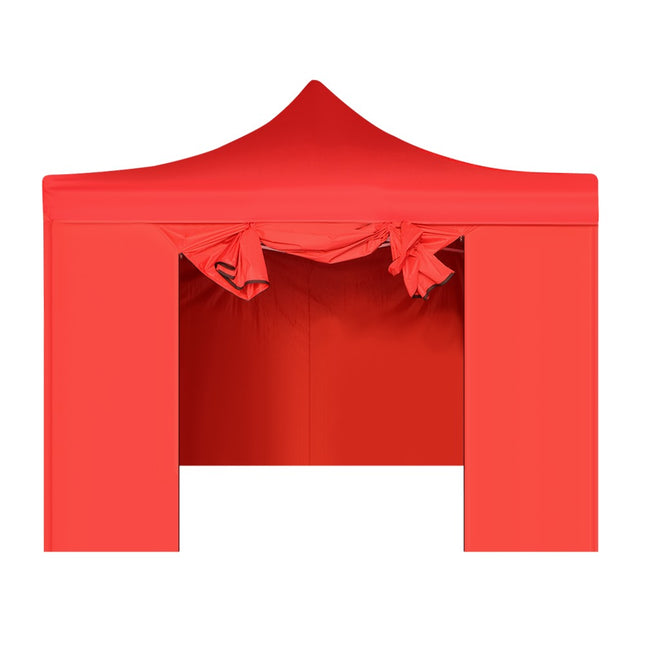 3x3m Blue Pop-Up Gazebo with Aluminum Frame and Sidewalls