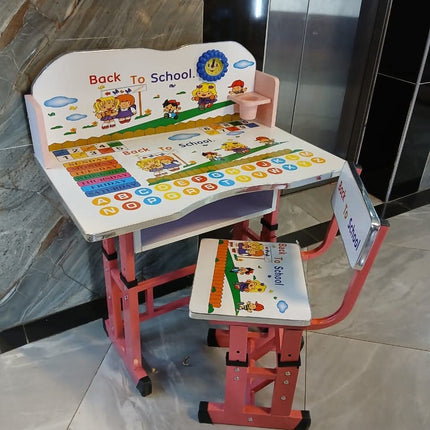 Adjustable desk and chair set for kids