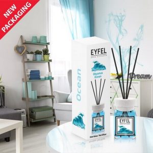 EYFEL REED DIFFUSER –120ml EYFEL home fragrance home diffuser available in 3 different sense
 
Eyfel Ocean
Transform your home into a seaside paradise with our Eyfel Ocean Reed Diffuser! Made