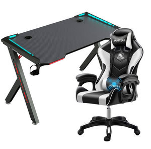 Set Gaming Desk with led lights & Gaming Chair
 
Ultimate gaming setup for your home with our Bundle Set Gaming Desk and Gaming Chair ! The 120cm desk provides ample space for your gaming gear and accessories, w