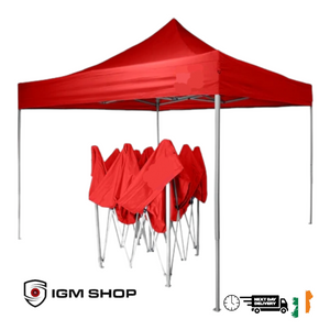 Pop up Gazebo MarqueePop up tent Gazebo Marquee 3x3m
Size: 3x3m ( 10ft x 10ft )
Boxed Weight: Approx 12Kg
Materials:High density Oxford fabric. sun protection coating on the top– Fully w