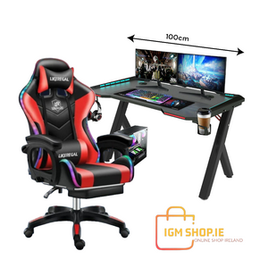 Set Gaming desk & RGB LED Gaming Chair