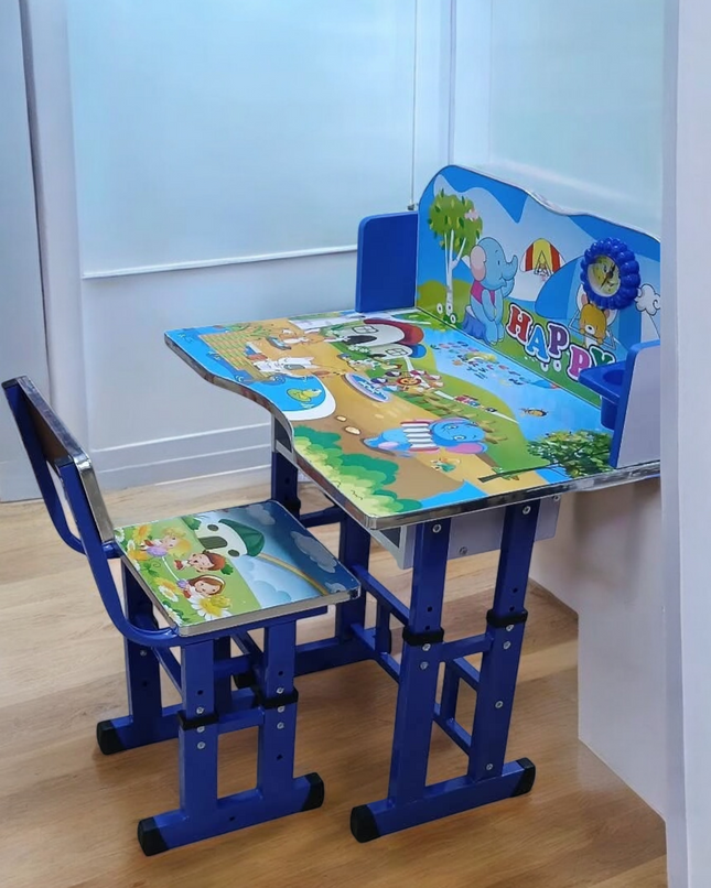 Adjustable desk and chair set for kids