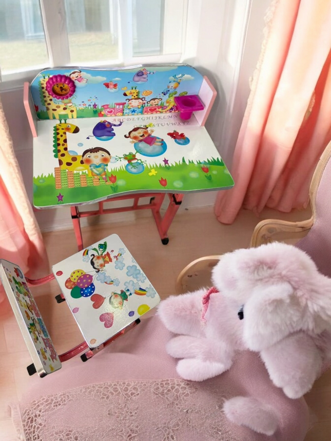 Adjustable desk and chair set for kids