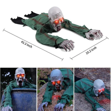 Crawling ZombieCrawling Zombie with Light, Sound and Movement. 43 inch animated Halloween Prop