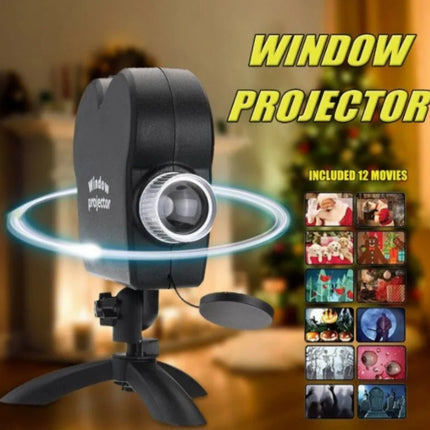 Window Projector Christmas and Halloween Holographic Projection LightChristmas Halloween Holographic Projector Window Display Stage Lamp 12 Movies


Features
Full Color MoviesFull color window movie projector plays 16-second movies in