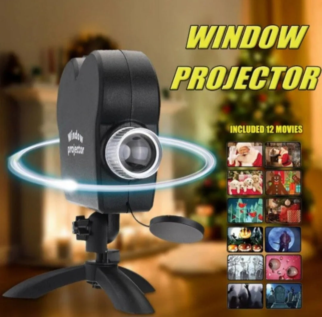 Window Display Projector Window Projector Christmas and Halloween Holographic Projection LightC ...