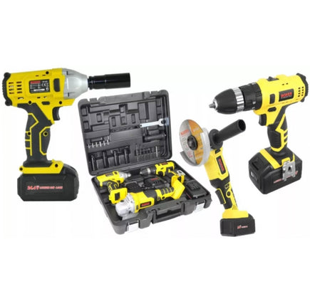 Cordless Set Drill, Grinder and Impact Wrench