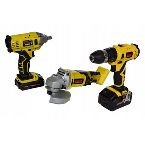 Cordless Set Drill, Grinder and Impact Wrench
