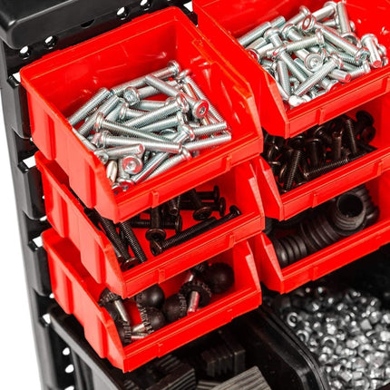 Storage Bin Set with Wall Panels | Ultimate Garage & Craft Organizer 72-Piece Plastic
