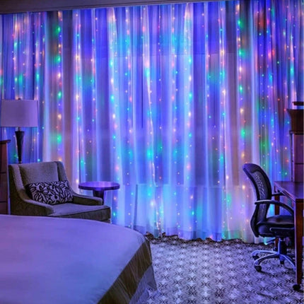 LED Curtain Lights with Hooks (3x3 m, 300 LEDs)
