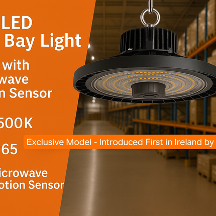 UFO LED High Bay Light 200W with Integrated Microwave Motion Sensor – 6500K, IP65