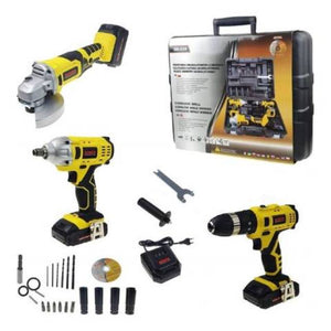 Cordless Set Drill, Grinder and Impact Wrench