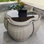 4-Seater Rattan Garden Dining Set – Space-Saving Design