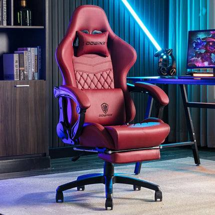 Dowinx Gaming Chair Office With Massage Ergonomic Style Pu Leather High Back Adjustable Chair With Footrest