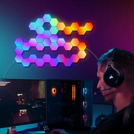 8 pieces Hexagon RGB LED Light