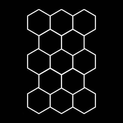 HEXAGON LED RGB OR WHITE LIGHTS WITH FRAME CAR GARAGE WORKSHOP GYM SALON SHOWROOM