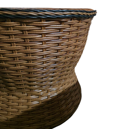 Two-seater wicker outdoor furniture set