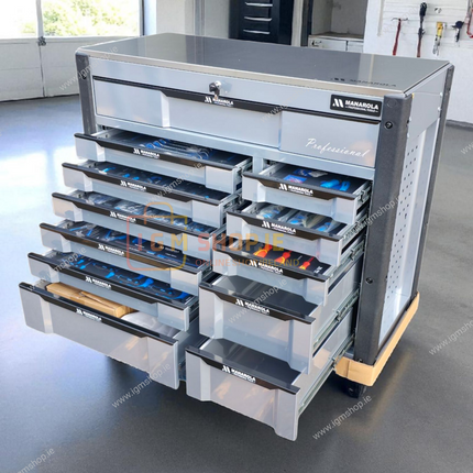 MANAROLA Professional 12-Drawer Tool Cabinet with Complete Tool Set