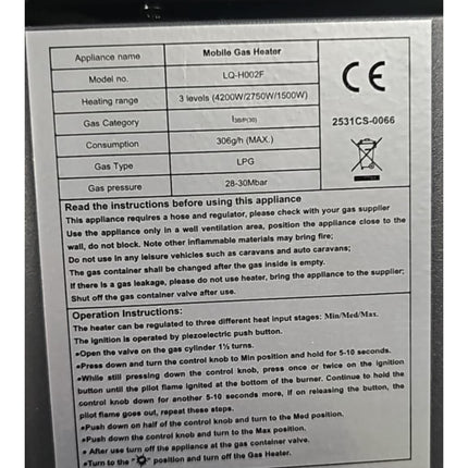 Portable Gas Heater for Home, Garage and Outdoor Heating