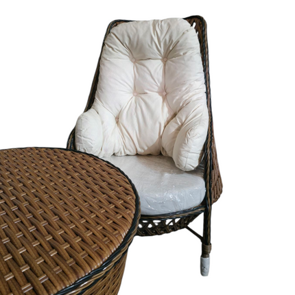 Two-seater wicker outdoor furniture set