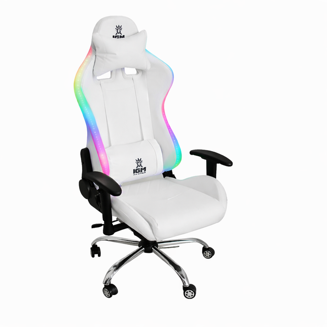 IGM Gaming LED Gaming Chair with Bluetooth Speaker and Adjustable 3D Armrests