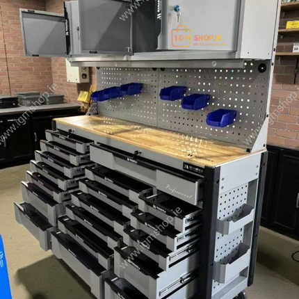 Manarola Empty Professional Toolchest With 19 Drawers and 4 Upper Cabinets