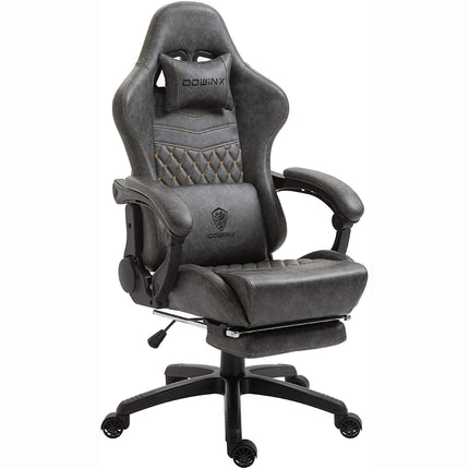 Dowinx Gaming Chair Office With Massage Ergonomic Style Pu Leather High Back Adjustable Chair With Footrest