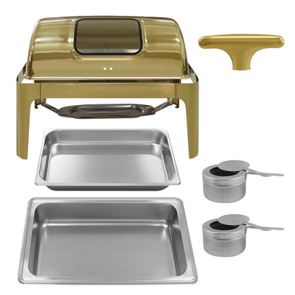 Chafing Dish Buffet Food Warmer Stainless Steel Catering Set Gold 9L